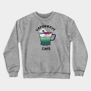 Vaporwave Aesthetic Great Wave Off Kanagawa Cafe Coffee Crewneck Sweatshirt